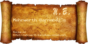 Mehrwerth Barnabás névjegykártya